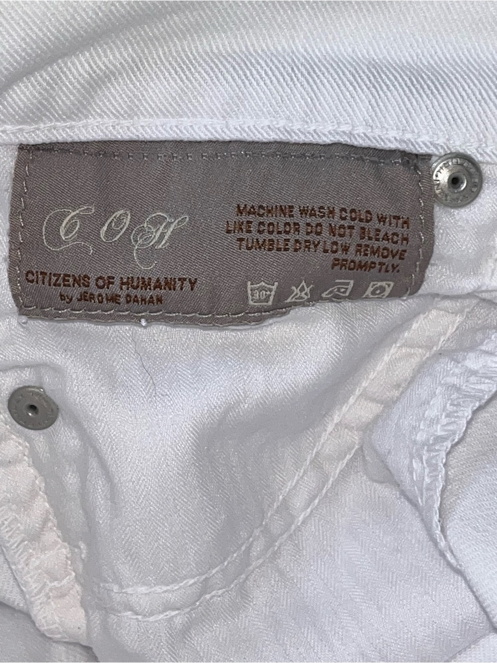 Citizens of Humanity Dita White Bootcut Jeans Low Rise Size 26 - Picture 8 of 9